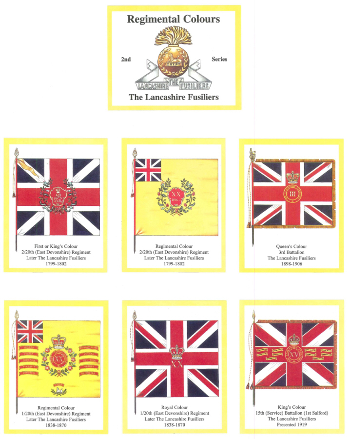 The Lancashire Fusiliers 2nd Series - 'Regimental Colours' Trade Card Set by David Hunter - Click Image to Close